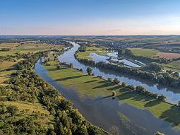 Luftaufnahme der Donau am Plattenberg bei Hochwasser (Foto: Wolfgang Lorenz)
