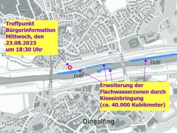 Lageplan Kieseinbringung Dingolfing, Kartenquelle: Bayerische Vermessungsverwaltung
