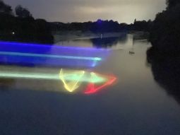 Laserprojektion von der Stadtbrücke